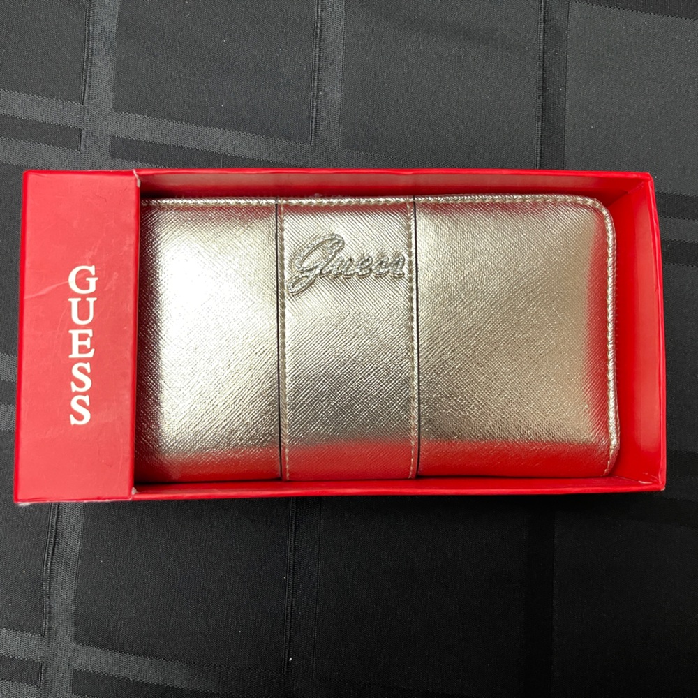 Rose gold guess wallet